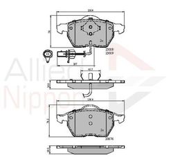 ADB11542 Σετ τακάκια φρένων Allied Nippon