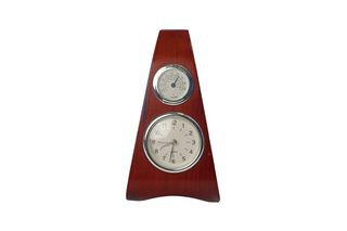 Ξύλινο Επιτραπέζιο Ρολόι Με Θερμόμετρο