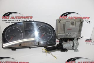 Εγκέφαλος  σετ  VW CADDY (2004-2010)  1T0920863A 03G906021HS 0281013681   κοντέρ, κλειδαριά, κλειδί