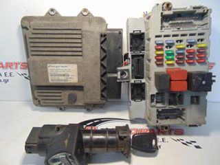 Εγκέφαλος σετ FIAT DOBLO (2005-2009) 51796244 MJD6F3,D4 51770619 NPL με κλειδαριά με κλειδι και πλακέτα- ασφαλειοθήκη
