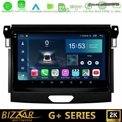 Bizzar G+ Series Ford Ranger 2017-2022 8core Android12 6+128GB Navigation Multimedia Tablet 9″