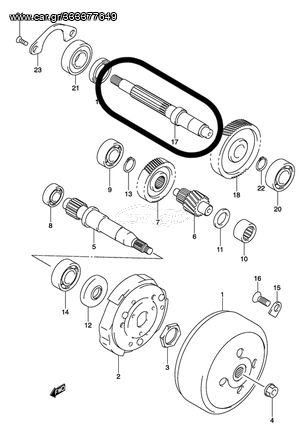 Άξονας Διαφορικού Suzuki AN 125/150 Burgman 2002-2006