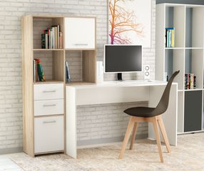 Γραφείο βιβλιοθήκη "LORA" σε χρώμα sonoma/λευκό 170x60x151 306-00003