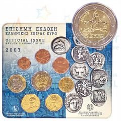 GREECE  2007 , Official Issue Greek Euro coin Set - Rare!!!!