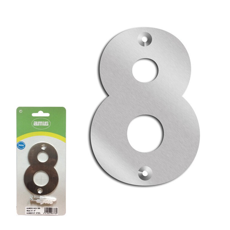 ΑΡΙΘΜΟΣ 10CM 8 INOX AMIG 6776