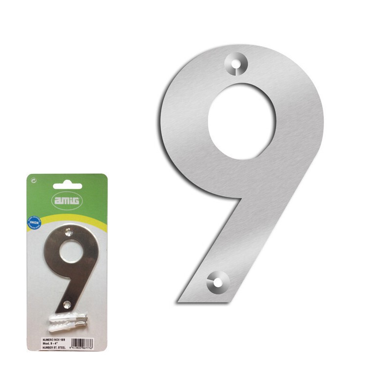 ΑΡΙΘΜΟΣ 10CM 9 INOX AMIG 6777