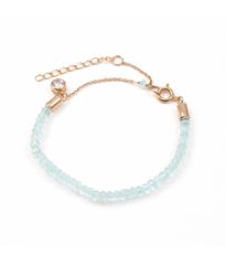 Βραχιόλι ασήμι 925 επιχρυσωμένο με quartz aqua marina