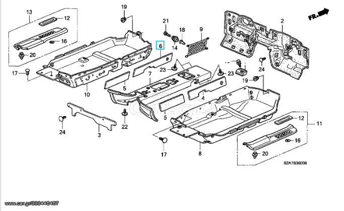 ΜΟΝΩΣΗ ΠΑΤΩΜΑΤΟΣ ΑΡΙΣΤΕΡΗ HONDA S2000 '00- '09 (74671S2A000) Insulator, L. Tunnel Side