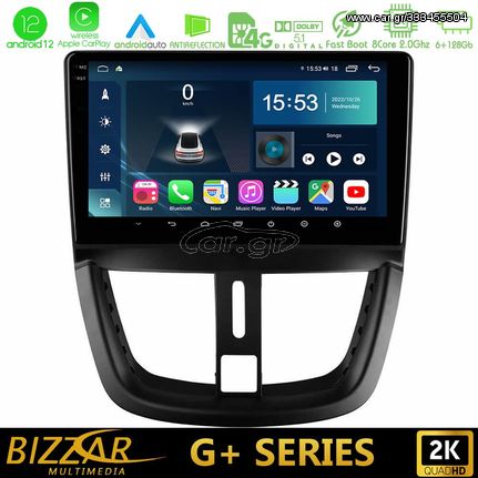 Bizzar G+ Series Peugeot 207 8core Android12 6+128GB Navigation Multimedia Tablet 9″