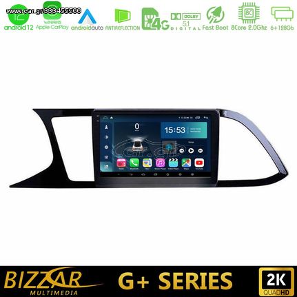 Bizzar G+ Series Seat Leon 2013 – 2019 8core Android12 6+128GB Navigation Multimedia Tablet 9″