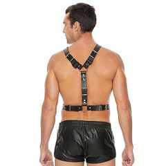 Twisted Bit Black Leather Harness - One Size - Black-thumb-1