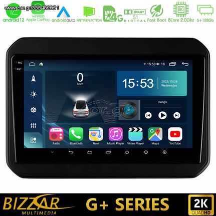 Bizzar G+ Series Suzuki Ignis 8core Android12 6+128GB Navigation Multimedia Tablet 9″