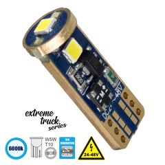 GloboStar® 81118 Λάμπα Αυτοκίνητου T10 W5W 3rd Gen CanBus Extreme Truck Series LED 3 SMD 3030 3W 423lm 360° DC 12V IP20 6000K