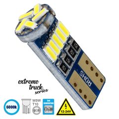 GloboStar® 81105 Λάμπα Αυτοκίνητου T10 W5W 3rd Gen CanBus Extreme Truck Series LED 15SMD 4014 3.8W 570lm 360° DC 12-24V IP20 6000K