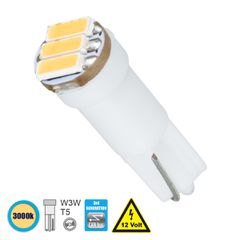 GloboStar® 81037 Λάμπα Αυτοκινήτου T5 3rd Generation Can-Bus LED 3 SMD 4014 0.6W 120lm 120° DC 12V IP20 Θερμό Λευκό 3000K