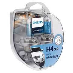 Λάμπες Philips H4 Crystal Vision 12V 60/55W 4300K + W5W 12342CVSM 2τμχ