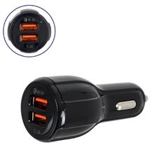 Globostar® 86080 Φορτιστής Αυτοκινήτου DC 12-24V με 2 Εξόδους USB DC 5V Max 3.1A & Quick Charger 3.0