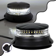 GloboStar® 85172 PRO Series φάρος σήμανσης οχήματος ασθενοφόρου για αυτοκίνητα & φορτηγά 6 προγραμμάτων φωτισμού STROBE LED SMD 3030 48W DC 10-30V αδιάβροχος IP66 ψυχρό λευκό 6000K-thumb-1