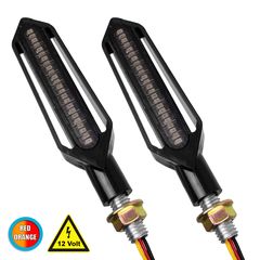 GloboStar 81756 ΣΕΤ Φλας Moto Universal Knife LED SMD 5050 5W DC 12V 2 Λειτουργιών Κόκκινο Πορείας-Stop & Τρεχούμενο Πορτοκαλί Φλας Αδιάβροχα IP65