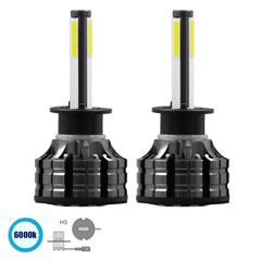GloboStar H3 K9 Line KIT Βασικού Φωτισμού Αυτοκινήτου-Φορτηγού 3rd Gen Can-Bus LED CREE CXB COB 100W 14000lm DC 9-32V Αδιάβροχο IP66 Ψυχρό Λευκό 6000K