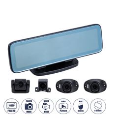 GloboStar® 86058 Καθρέπτης Αυτοκινήτου Android 9.0 360° με 4 Κάμερες 4G Sim Card Slot - WiFi - GPS Navigator - Bluetooth - RAM2GB+ROM32GB - FM Transmitter - Νυχτερινή Όραση - με Parking Lines - Μαύρο-thumb-1
