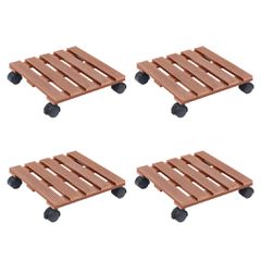 vidaXL Βάσεις για Γλάστρες με Ρόδες 4 τεμ. Καφέ 30x30x7,5 εκ. από WPC