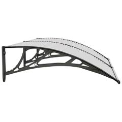 vidaXL Στέγαστρο Πόρτας Μαύρο & Διαφανές 150 x 75 εκ από Πολυκαρβονικό-thumb-4