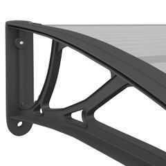 vidaXL Στέγαστρο Πόρτας Μαύρο 350 x 100 εκ. από Πολυκαρβονικό-thumb-4