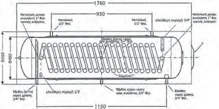 Thermostahl DGP 160 Boiler Ηλιακού Εμαγιέ για Αντλία Θερμοτητος Τριπλής Ενέργειας