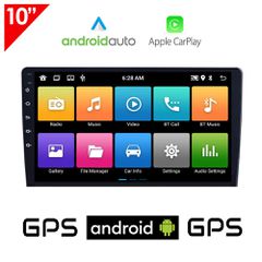 Android οθόνη αφής 10" ιντσών με GPS (2-DIN, αυτοκινήτου, Youtube, WI-FI, ηχοσύστημα, Android Auto, Apple Carplay, internet, USB, 2DIN, MP3, MP5, 4x60W, Bluetooth, 2 DIN, Mirrorlink)