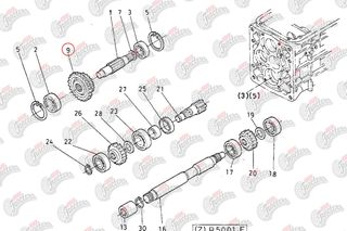 Γρανάζι σασμάν διπλό 18, 22 δόντια Kubota: 66621-14423-thumb-1
