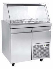 ΠΡΟΣΦΟΡΑ!!! SA GN 089M Ψυγείο - Βιτρίνα σαλατών με ψυκτικό μηχάνημα και πόρτες G/N 89x70x129cm