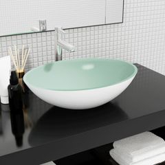 Νιπτήρας Λευκός 50 x 37 x 14 εκ. Γυάλινος 345255