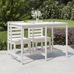 Τραπέζι Κήπου Λευκό 159,5x82,5x110 εκ. από Μασίφ Ξύλο Πεύκου 824096