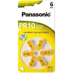 Panasonic Μπαταρίες Βαρηκοΐας 1,4v Zinc Air Type 10/pr70 Blister 6 Τεμαχίων