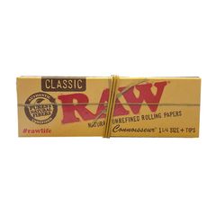 ΤΣΙΓΑΡΟΧΑΡΤΟ RAW CLASSIC 1, 1/4 CONNOISSEUR 50 ΦΥΛΛΩΝ + ΤΖΙΒΑΝΕΣ