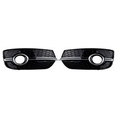 Δίχτυ Προφυλακτήρα Εμπρός Πλαινό Για Για Audi Q3 8U 11-15 RSQ3 Look Γυαλιστερό Μαύρο / Χρώμιο Αριστερό & Δεξί 2 Τεμάχια