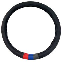Κάλυμμα Τιμονιού Δερματίνη Tricolore M- Sport Μαύρο Με 3 Χρώματα ///Μ Medium 37-39cm
