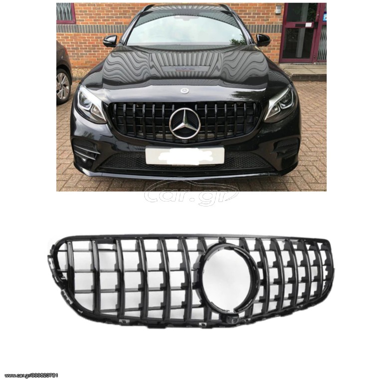 Μασκα Εμπρος Mercedes GLC X253 C253 (2015-2018) GT R Panamericana Design All Black