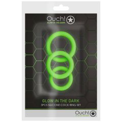 3 pcs Cock Ring Set - Glow in the Dark-thumb-1