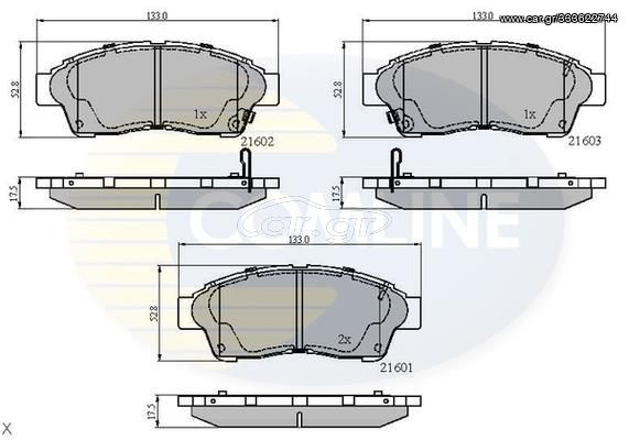 CBP3260 Σετ τακάκια φρένων Comline