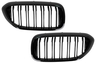 Central Kidney Grilles suitable for BMW 5 Series G30 G31 Sedan Touring (2017-2019) Double Stripe Glossy Black