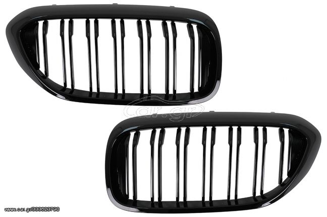 Central Kidney Grilles suitable for BMW 5 Series G30 G31 Sedan Touring (2017-2019) Double Stripe Glossy Black