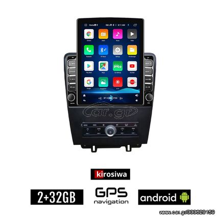 KIROSIWA FORD MUSTANG (2010 - 2015) Android οθόνη αυτοκίνητου 2GB με GPS WI-FI (ηχοσύστημα αφής 9.7" ιντσών OEM Youtube Playstore MP3 USB Radio Bluetooth Mirrorlink εργοστασιακή, 4x60W, AUX)