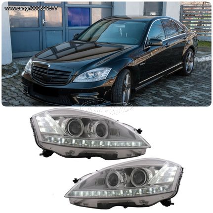 ΦΑΝΑΡΙΑ ΕΜΠΡΟΣ LED  suitable for Mercedes S-Class W221 (2005-2009) Facelift Look LHD