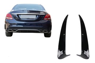 Πίσω Flaps Side Fins Flics suitable for Mercedes C Class W205 (2014-2020) Piano Black