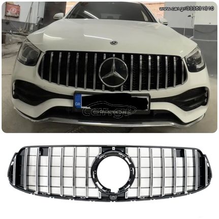 ΜΑΣΚΑ ΕΜΠΡΟΣ Mercedes GLC X253 C253 Facelift (2020-up) GTR Panamericana Design Black Chrome
