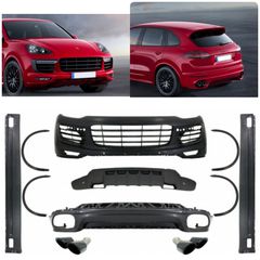 FULL Body Kit Porsche Cayenne Facelift (2014-2017) GTS Design with Exhaust Muffler Tips Glossy Black