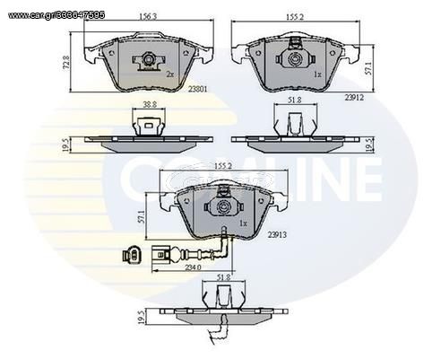 CBP11628 Σετ τακάκια φρένων Comline