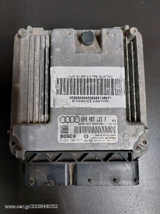 Εγκέφαλος Κινητήρα Audi - A3 - A3 (8P) Berline - 2.0 TFSI QUATTRO, 8P0907115T, BOSCH 0261S02517, MED9.1, Ξεκλείδωτο